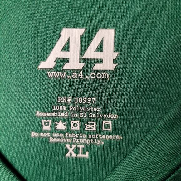 A4 Men's XL Green Palm Beach Graphic T-Shirt - Picture 3 of 13